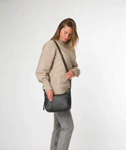 Nunwell' Black Leather Cross Body Bag