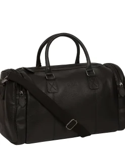 Ocean' Black Leather Holdall