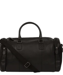 Ocean' Black Leather Holdall