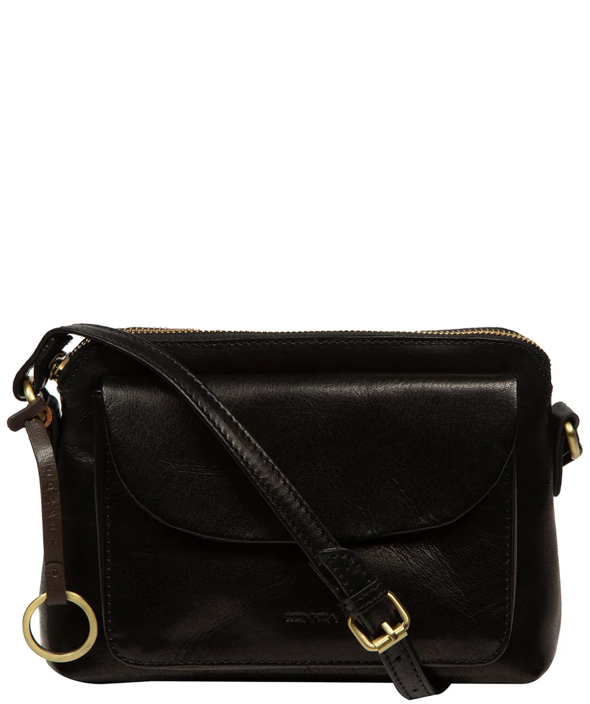 Odalis' Black Leather Cross Body Bag