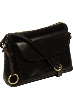 Odalis' Black Leather Cross Body Bag