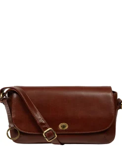Odessa' Conker Brown Leather Cross Body Bag