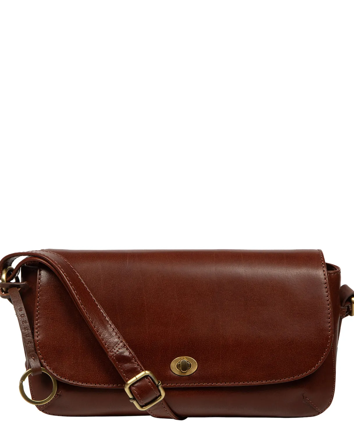 Odessa' Conker Brown Leather Cross Body Bag