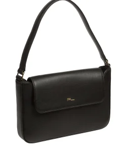 Olivia' Black Nappa Leather Evening Bag