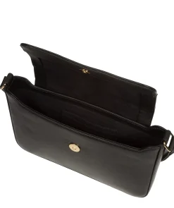 Olivia' Black Nappa Leather Evening Bag