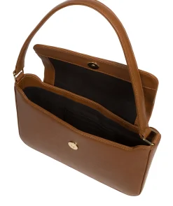 Olivia' Chestnut Nappa Leather Evening Bag