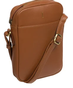 Olivia' Tan Leather Cross Body Bag