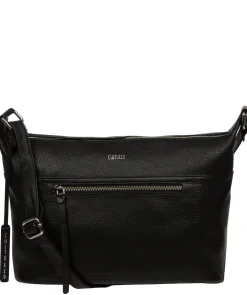 Ondine' Black Leather Shoulder Bag