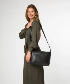 Ondine' Black Leather Shoulder Bag