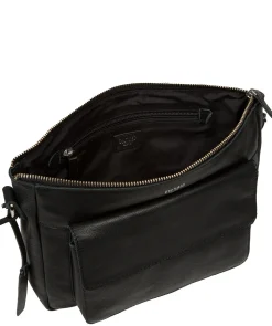 Orly' Black Leather Cross Body Bag