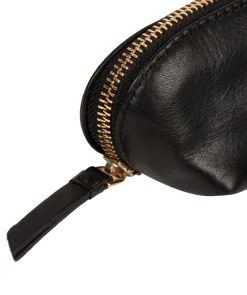 Reeves' Black Leather Make-Up Brush Bag