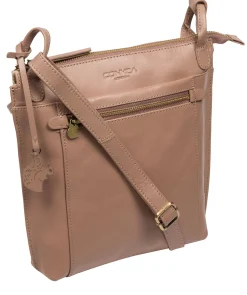 Rego' Natural Taupe Leather Cross Body Bag
