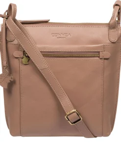 Rego' Natural Taupe Leather Cross Body Bag