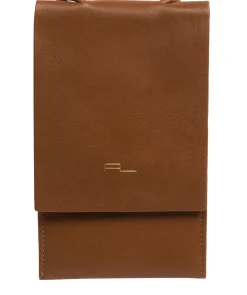 Rina' Chestnut Nappa Leather Cross Body Phone Bag