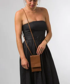 Rina' Oak Nappa Leather Cross Body Phone Bag