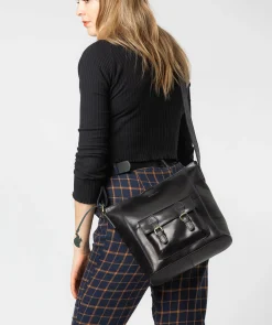 Robyn' Navy Leather Shoulder Bag