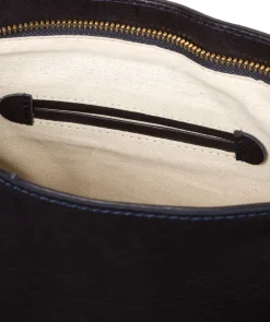 Robyn' Navy Leather Shoulder Bag