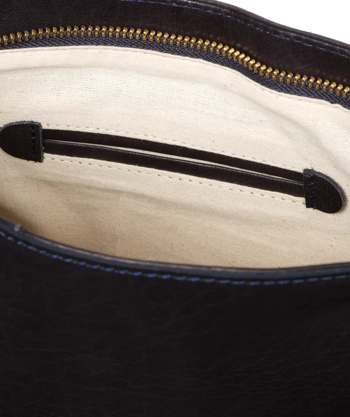 Robyn' Navy Leather Shoulder Bag