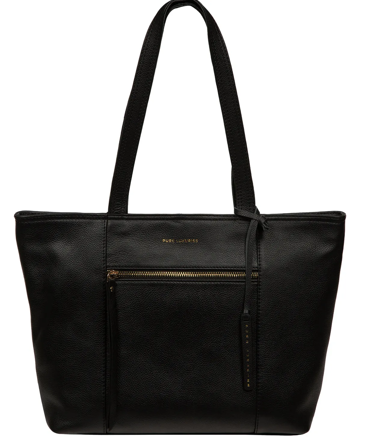 Roxby' Black Leather Tote Bag