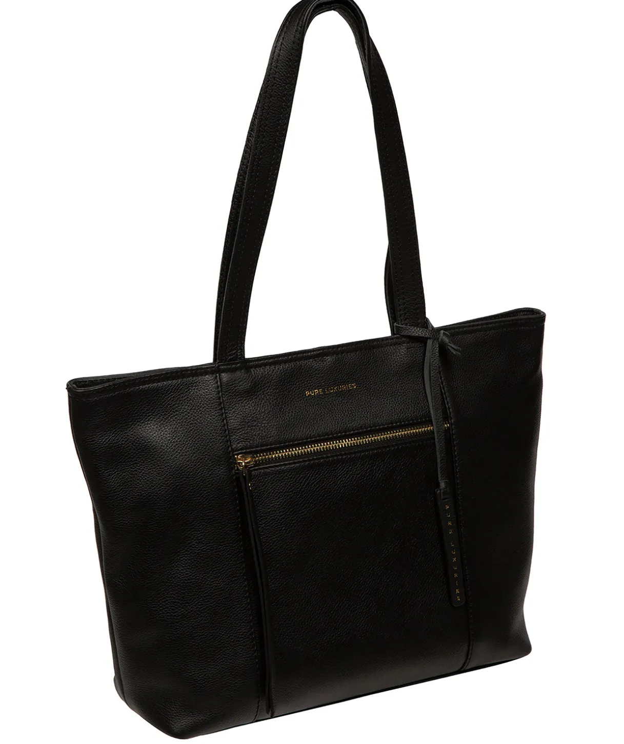 Roxby' Black Leather Tote Bag