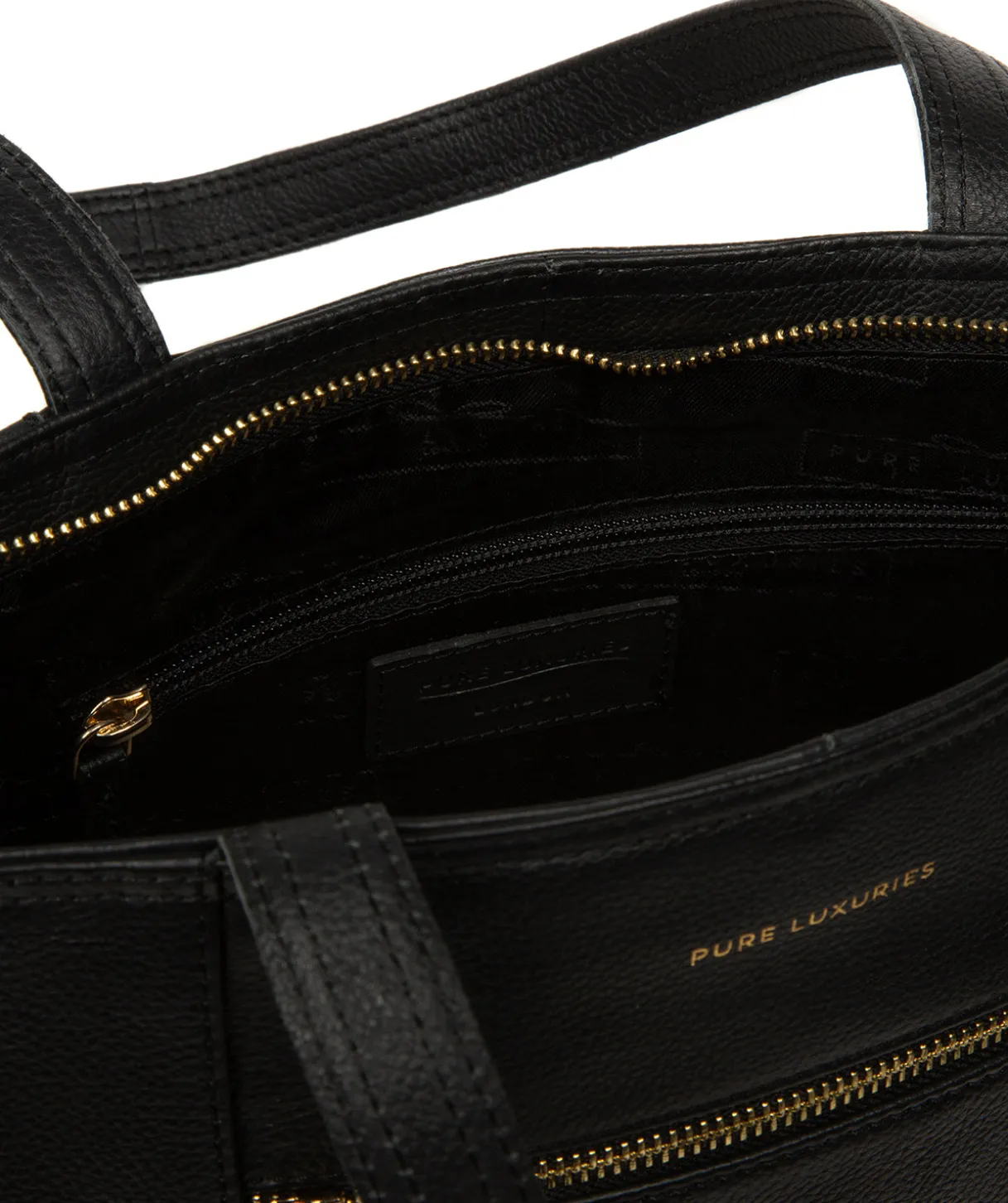 Roxby' Black Leather Tote Bag
