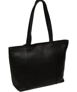Roxby' Black Leather Tote Bag
