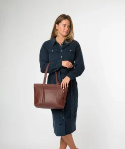 Roxby' Chestnut Leather Tote Bag