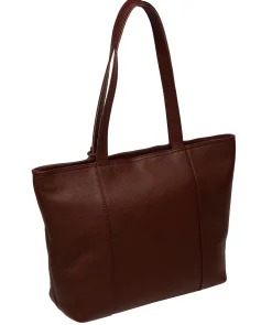 Roxby' Chestnut Leather Tote Bag