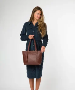 Roxby' Chestnut Leather Tote Bag