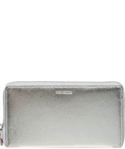 Roxy' Metallic Silver Leather Purse