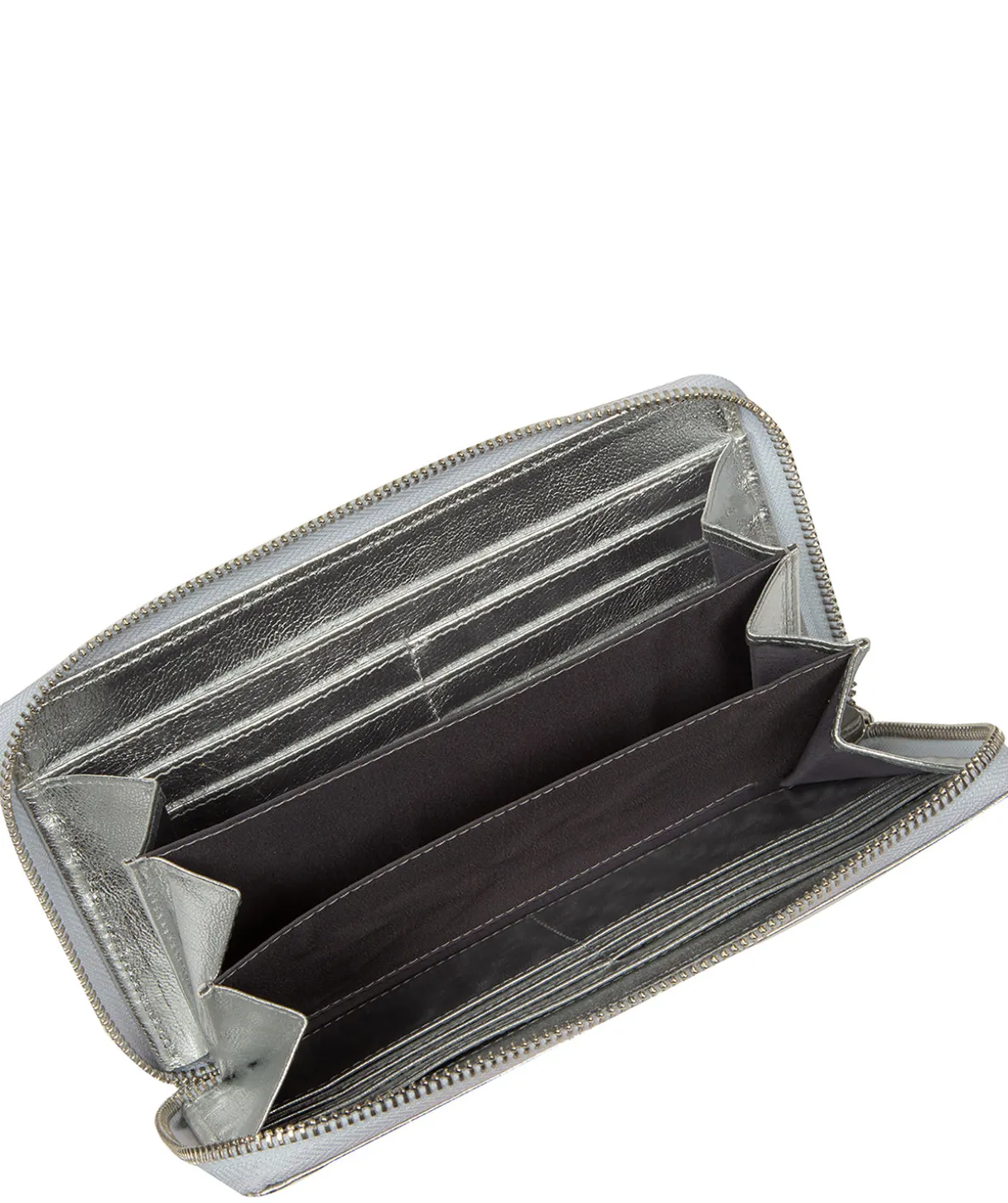 Roxy' Metallic Silver Leather Purse