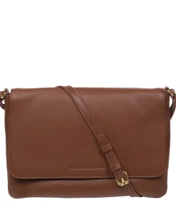 Ruby' Dark Tan Nappa Leather Cross Body Bag