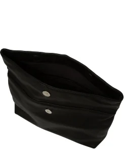 Sabella' Black Leather Clutch Bag