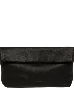 Sabella' Black Leather Clutch Bag
