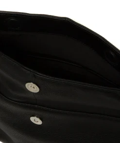 Sabella' Black Leather Clutch Bag