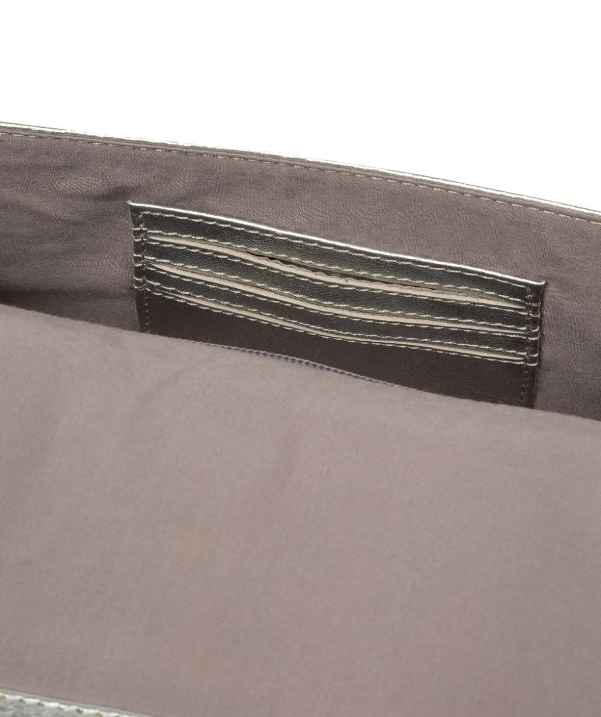 Sabina' Metallic Silver Leather Grab Bag