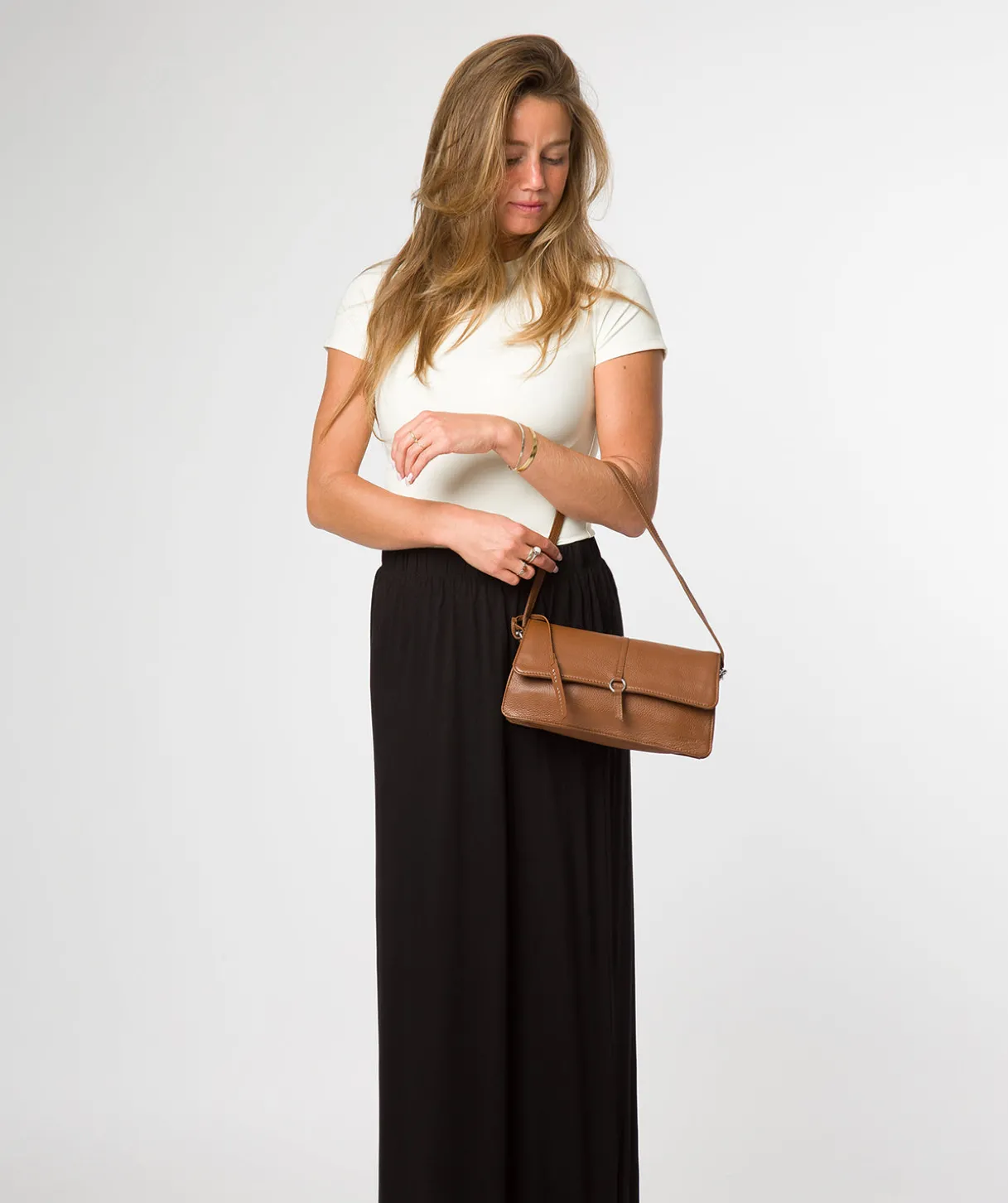 Sabina' Rich Tan Leather Grab Bag