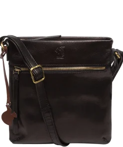 Sable' Black Leather Cross Body Bag