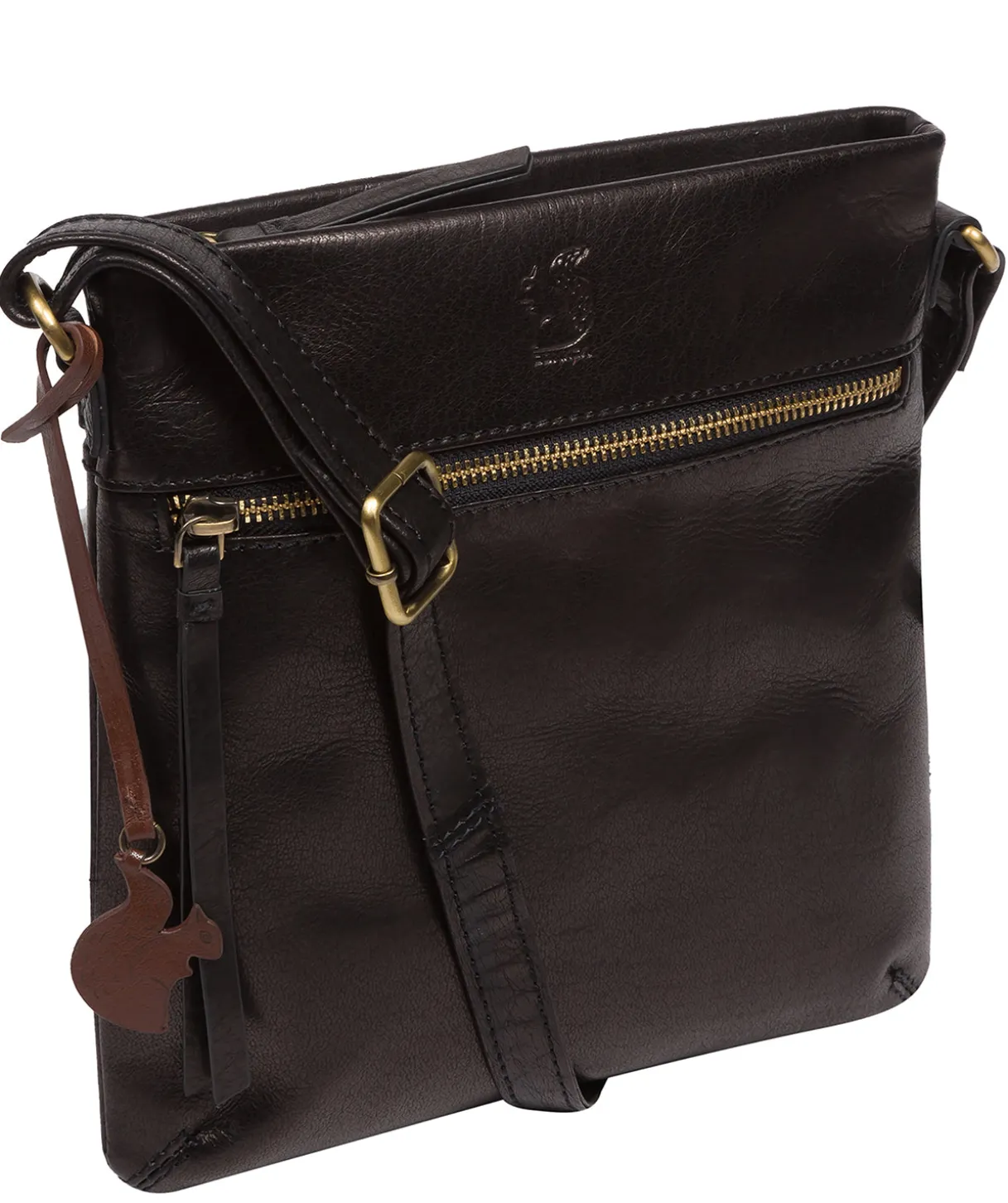 Sable' Black Leather Cross Body Bag