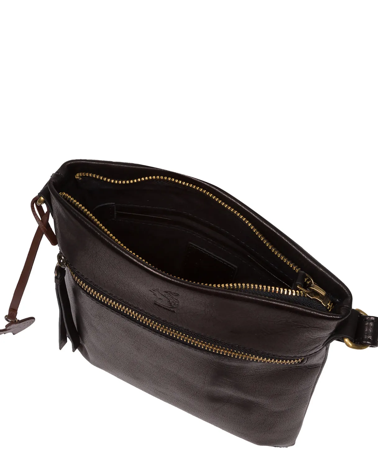 Sable' Black Leather Cross Body Bag