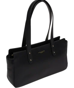 Samantha' Black Leather Evening & Clutch Bag
