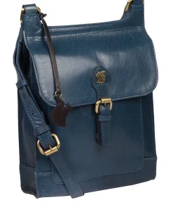Sasha' Snorkel Blue Leather Cross Body Bag