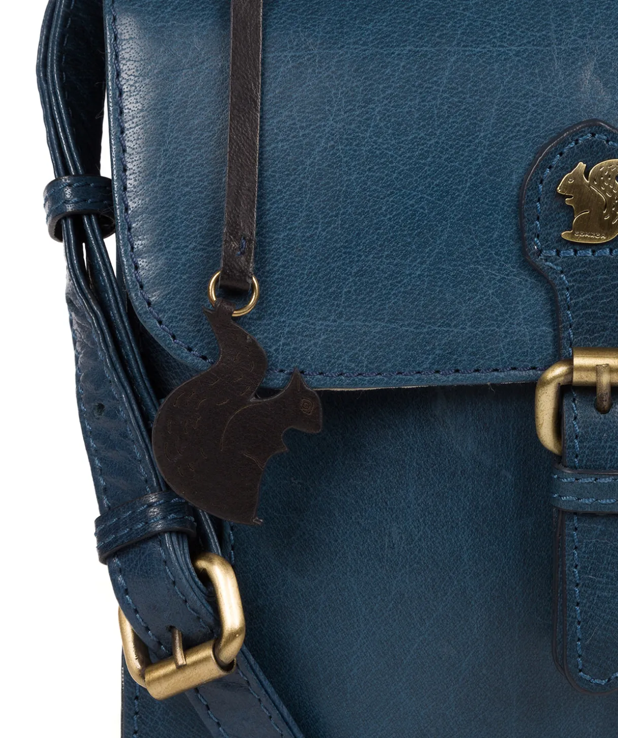 Sasha' Snorkel Blue Leather Cross Body Bag