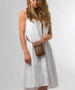 Selena' Chestnut Nappa Leather Cross Body Phone Bag
