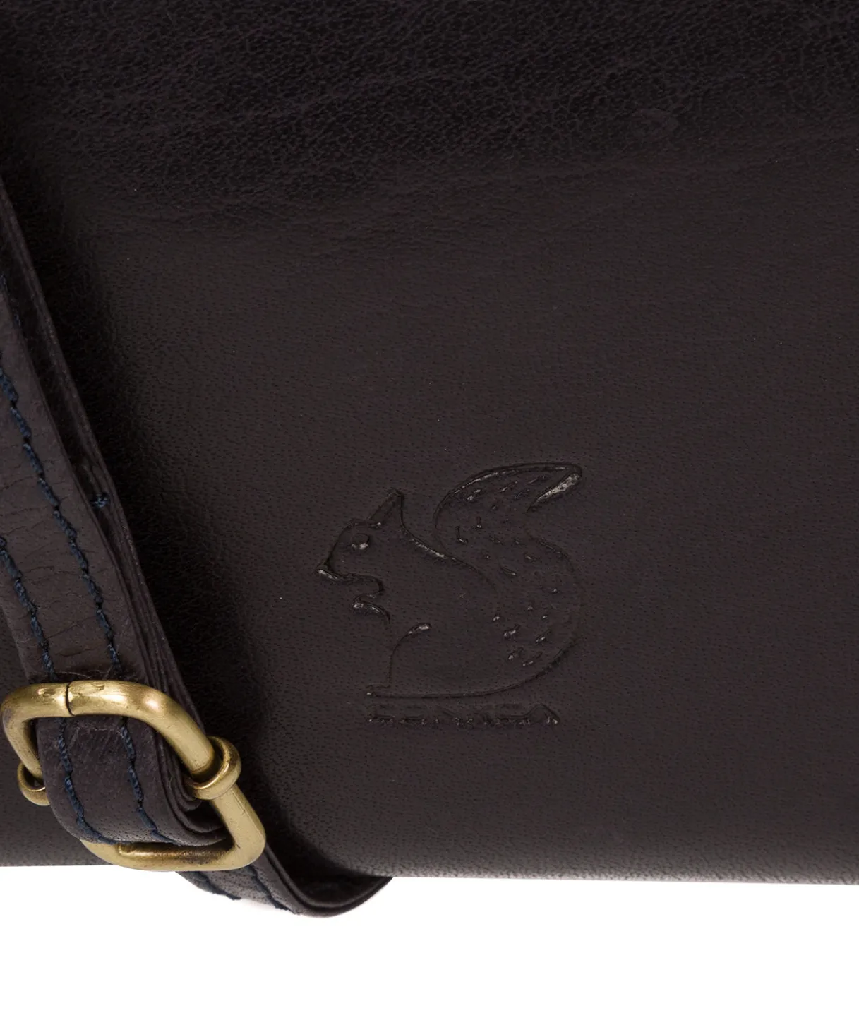 Senga' Navy Leather Cross Body Clutch Bag