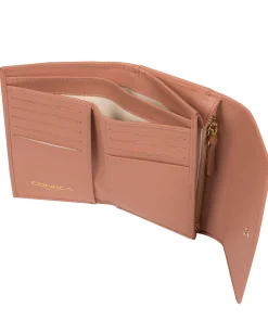 Sherry' Misty Rose Leather Tri-Fold Purse
