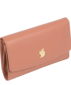 Sherry' Misty Rose Leather Tri-Fold Purse
