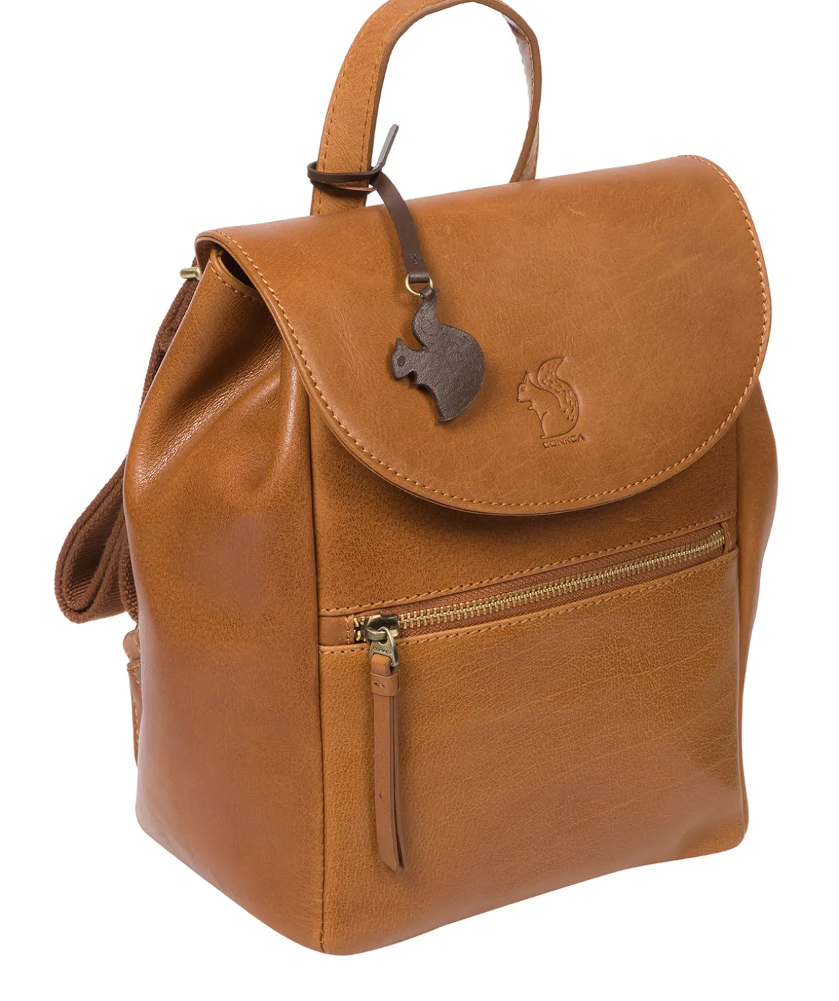 Simone' Dark Tan Leather Backpack