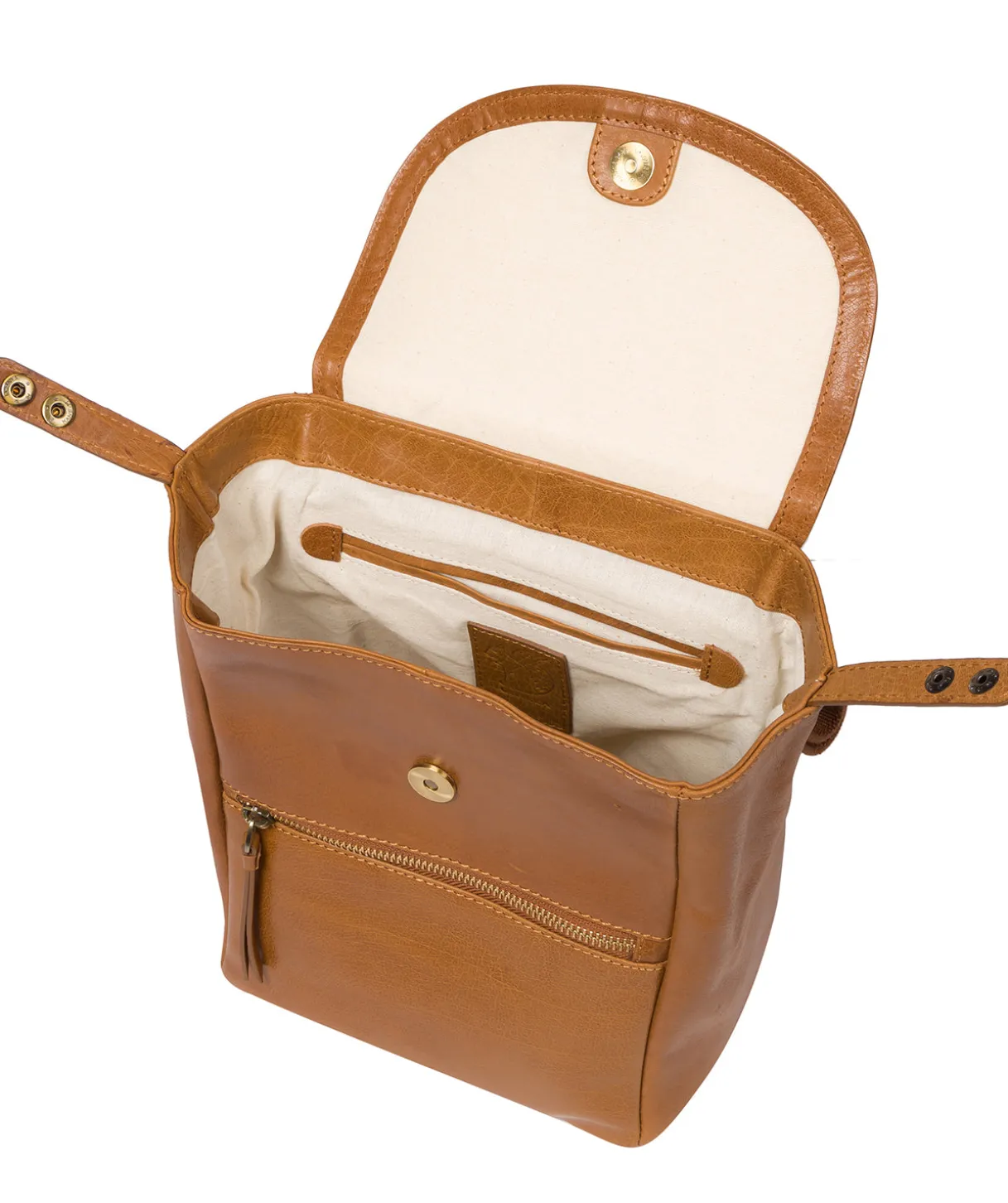 Simone' Dark Tan Leather Backpack