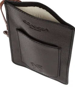 Siren' Black Leather Cross Body Phone Bag